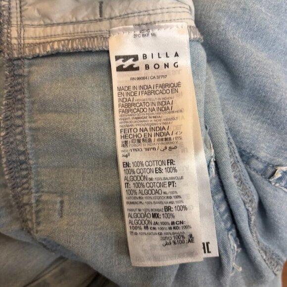 Billabong Salty Blonde Women Jumpsuit Size S Sunday Denim Utility Festival Comfy - Picture 8 of 16